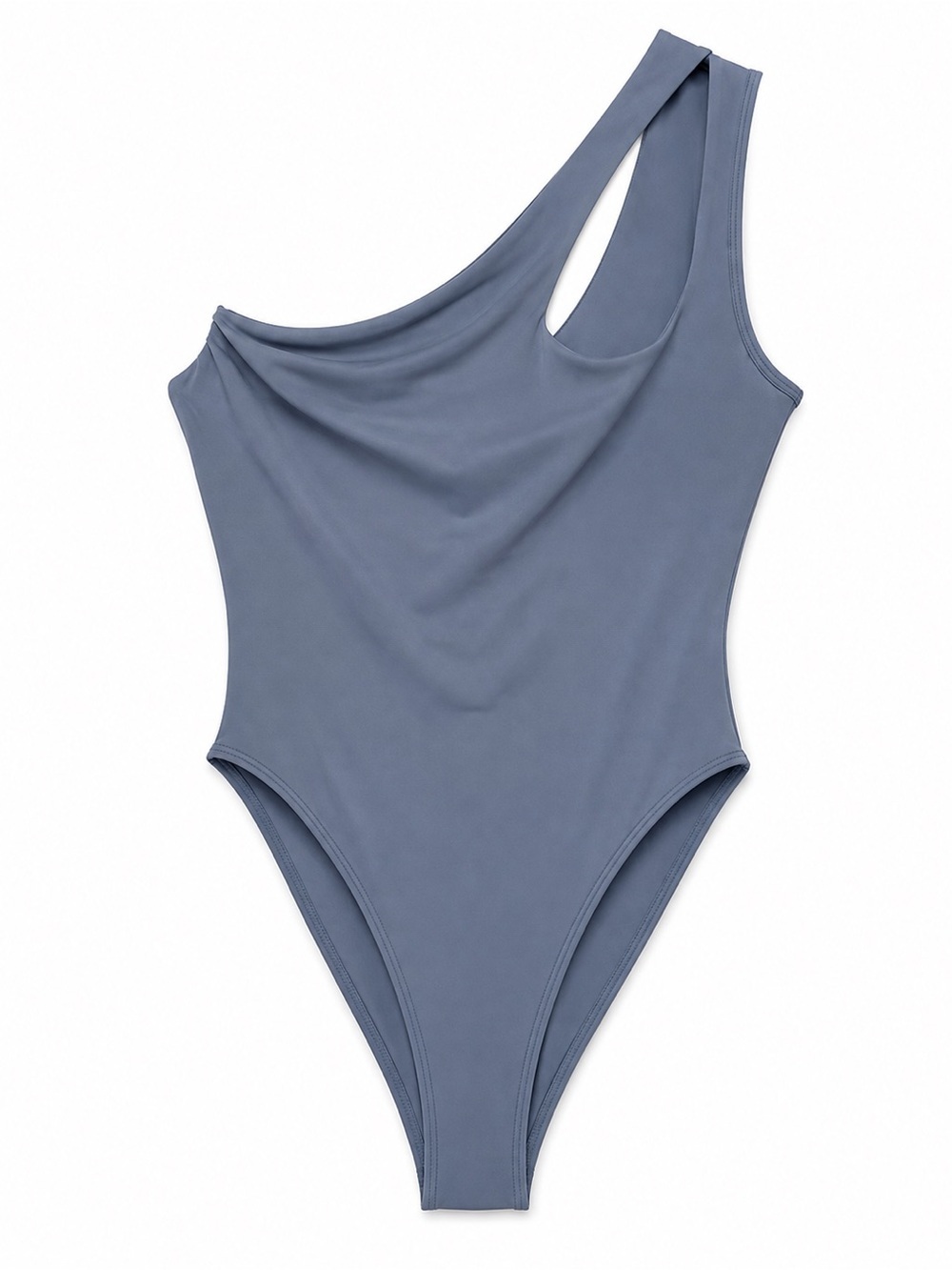 SHEIN BAE Dusty Blue One Shoulder Cut Out Bodysuit | Size L | NWT